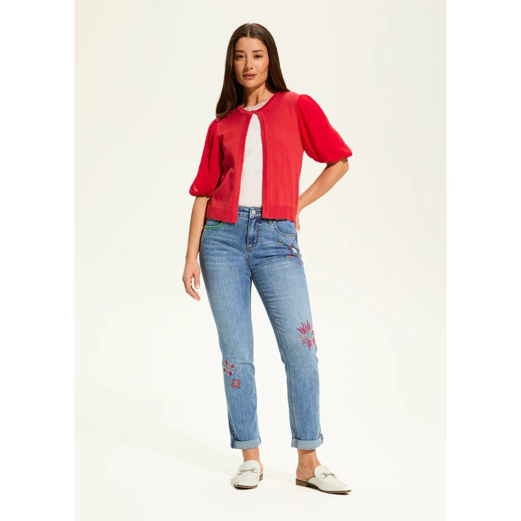FDJ French Dressing Elbow Sleeve Cardigan (ROUGE)