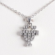 Texas Longhorn Rhodium Crystal UT Pendant (S45704)
