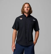 Texas Longhorn Columbia Tamiami Vault Short Sleeve Shirt (BLK)