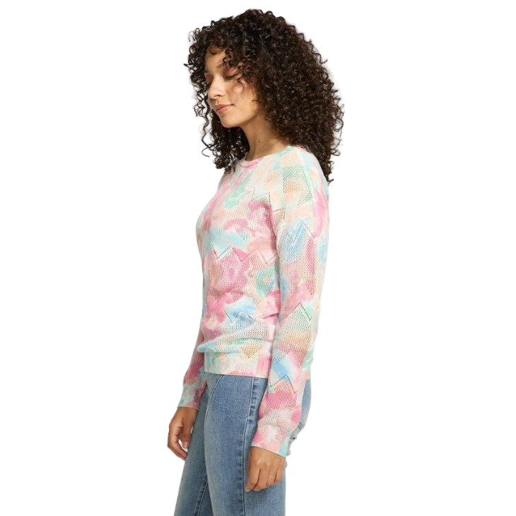 FDJ French Dressing Pointelle Grand Floral Print Sweater