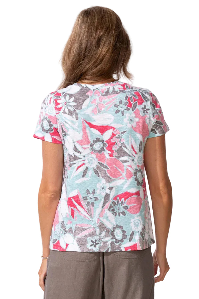 Escape by Habitat Peruvian Cotton Fiji V-Neck Top (13400)(Poppy)
