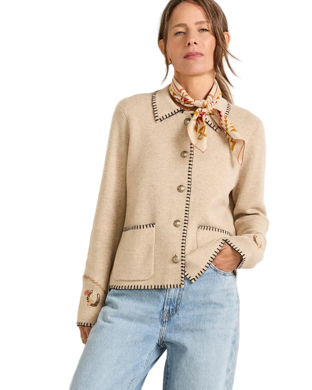 Pendleton Women's Western Souvenir Cardigan (TC0163-87523)(Natural)