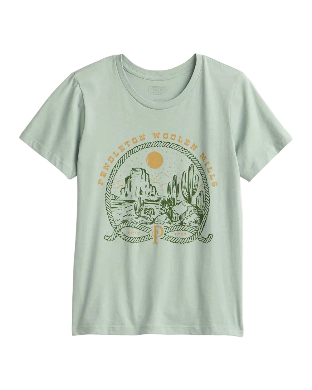 Pendleton Women's Western Rodeo Ready  Graphic  Deschutes Tee (TB436-87559)(Sea Foam)