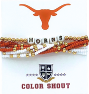 Texas Longhorn Color Shout  'Lucky 7' bracelet stack (B209-UT)
