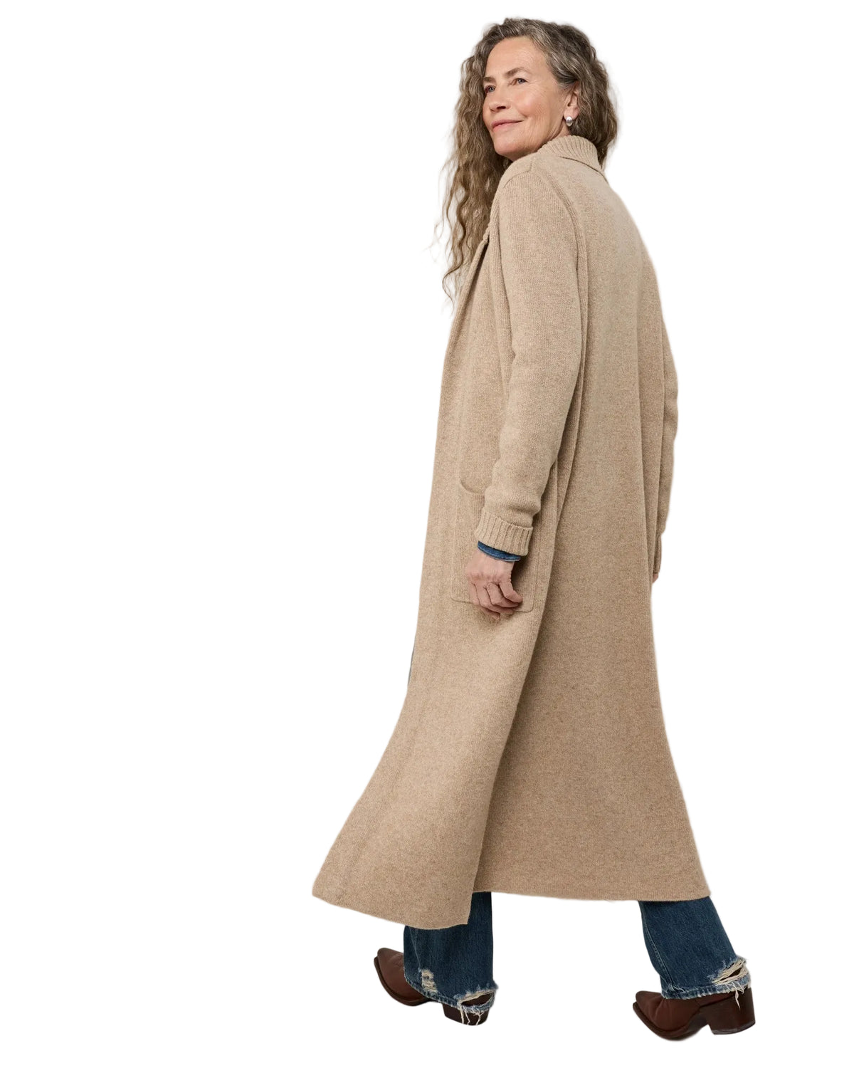 Pendleton Women's Lambs wool Duster Cardigan (TC0173-87603)(Tan Mix)