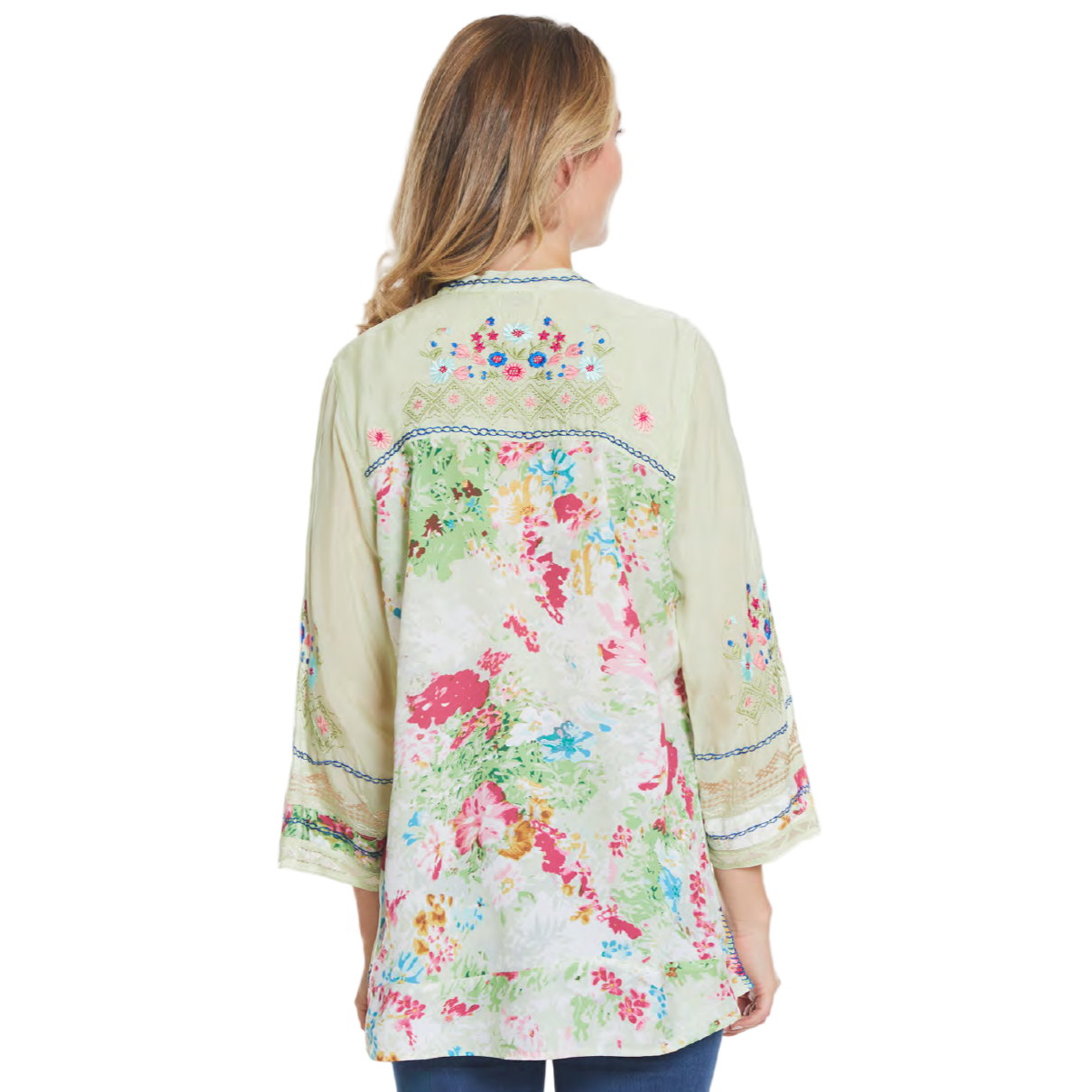 John Mark Embroidered Tunic - Green Aqua (J14333TM)
