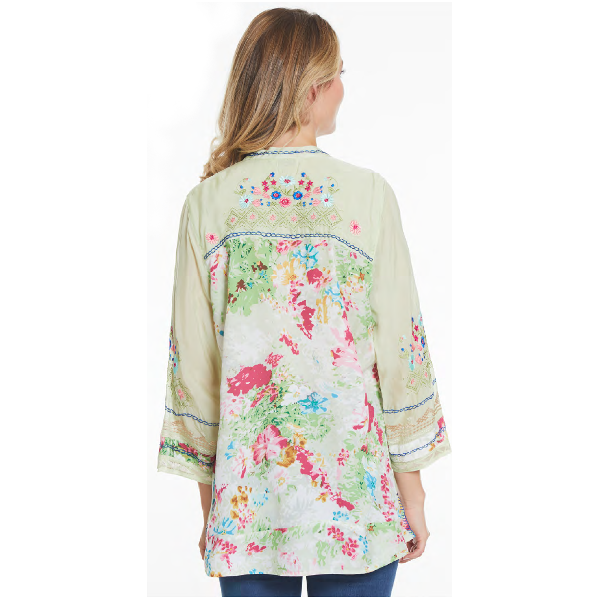 John Mark Embroidered Tunic - Green Aqua (J14333TM)
