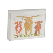 Flower and Vine Three Cows Boxed Card Set (FV081)(8 Cards)