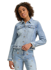 FDJ French Dressing Embroidered Collar, Yoke & Cuffs Jean Jacket (PALEWASH)(1450632)