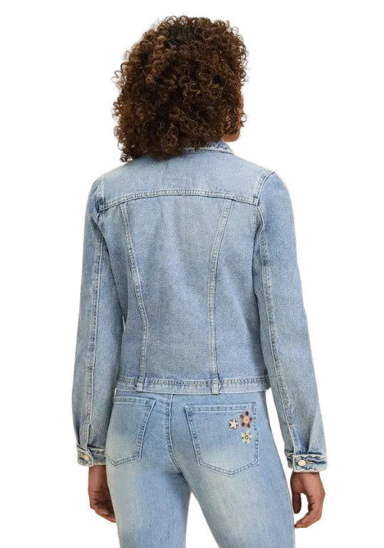 FDJ French Dressing Embroidered Collar, Yoke & Cuffs Jean Jacket (PALEWASH)(1450632)