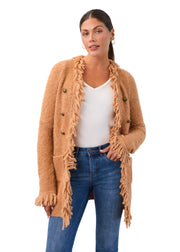 FDJ French Dressing Fringed Cardigan Sweater Coat  (Caramel)(1463227)