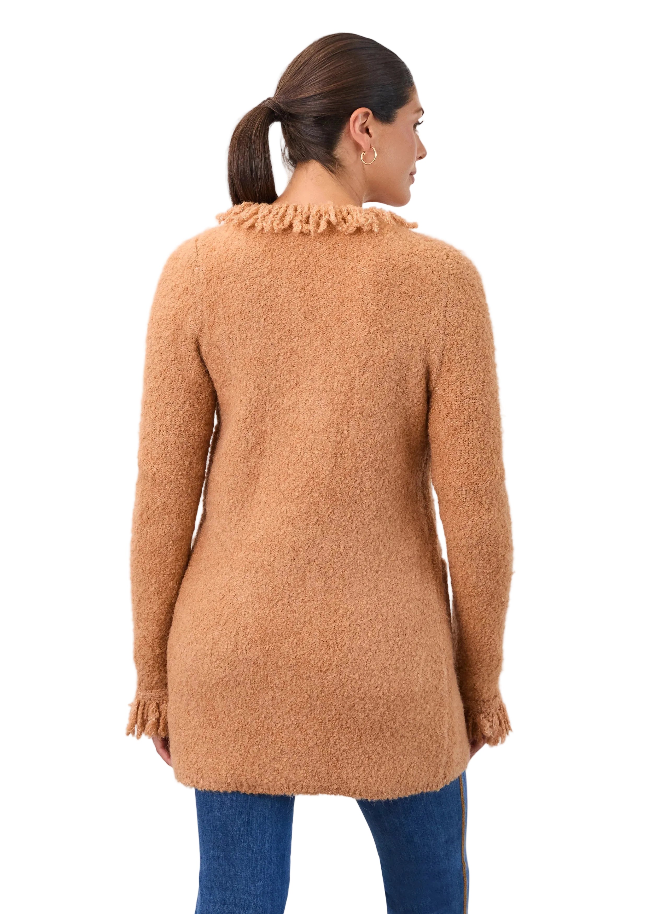 FDJ French Dressing Fringed Cardigan Sweater Coat  (Caramel)(1463227)