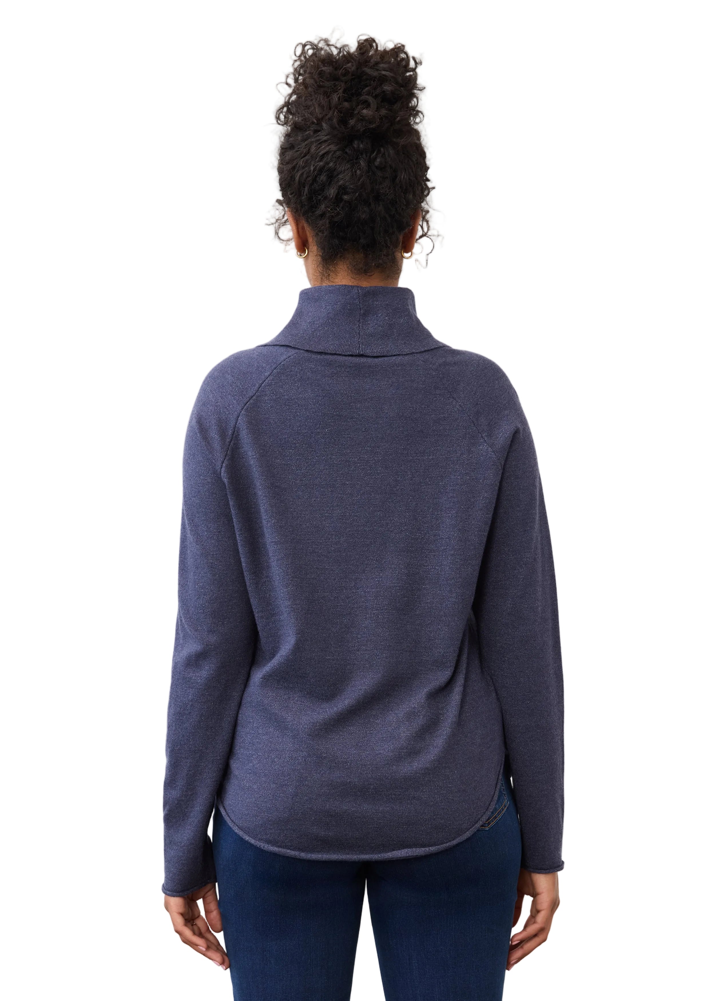 FDJ French Dressing Cowl Neck Fine Gage Sweater ( 1492212)(Deep Indigo)
