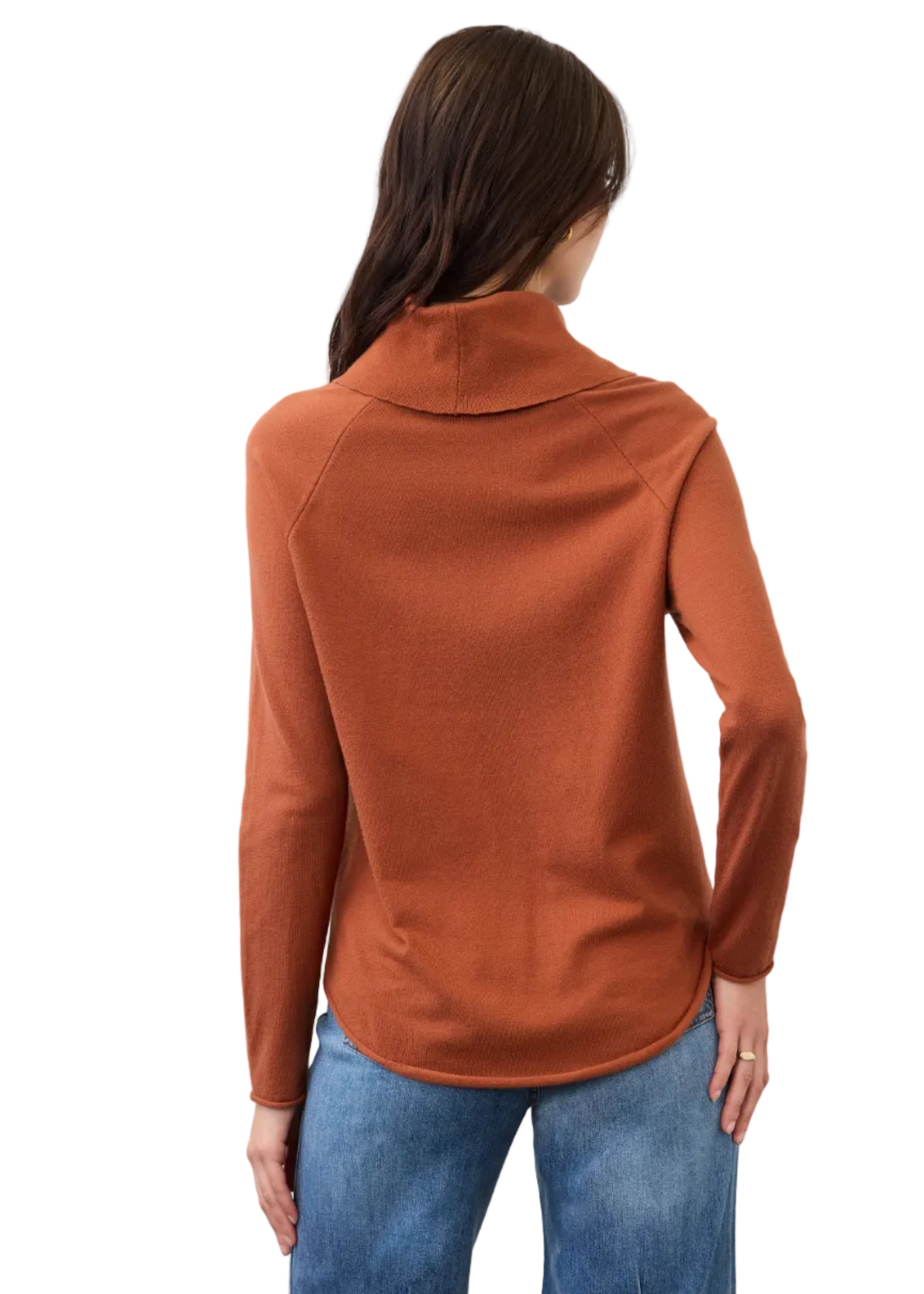 FDJ French Dressing Cowl Neck Fine Gage Sweater ( 1492212)(Pumpkin Spice)