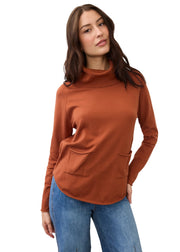FDJ French Dressing Cowl Neck Fine Gage Sweater ( 1492212)(Pumpkin Spice)