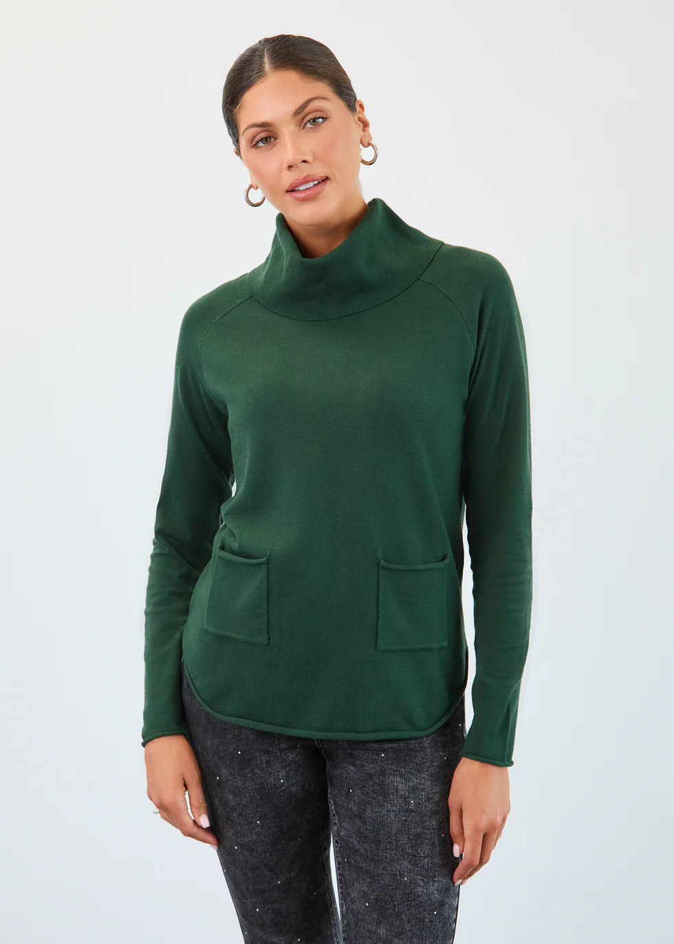 FDJ French Dressing Cowl Neck Long sleeve Sweater (1492212)(Dark Spruce)