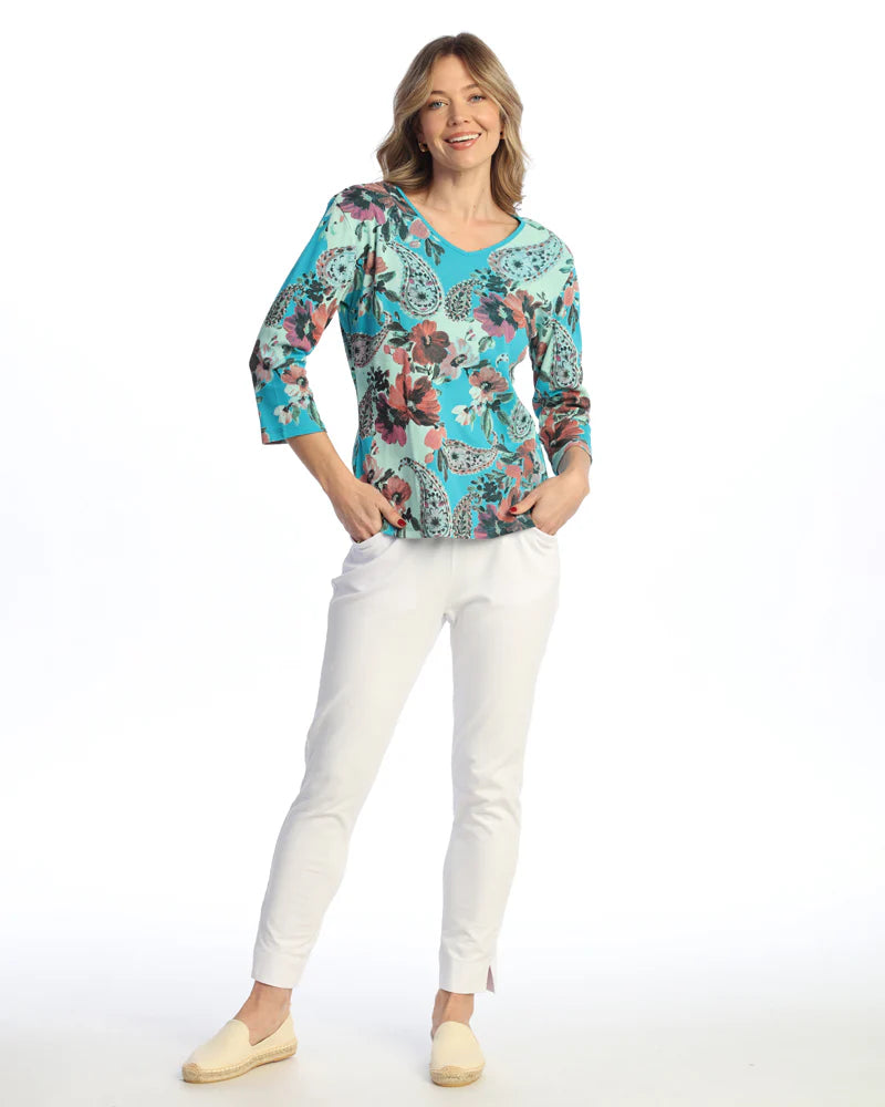 Jess & Jane Valencia Top (TEAL) (15-1868)