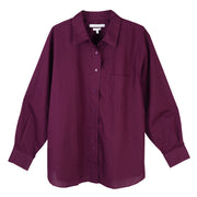 Foxcroft Plus Long Sleeve CVC Solid Shirt (15111)(Concord)