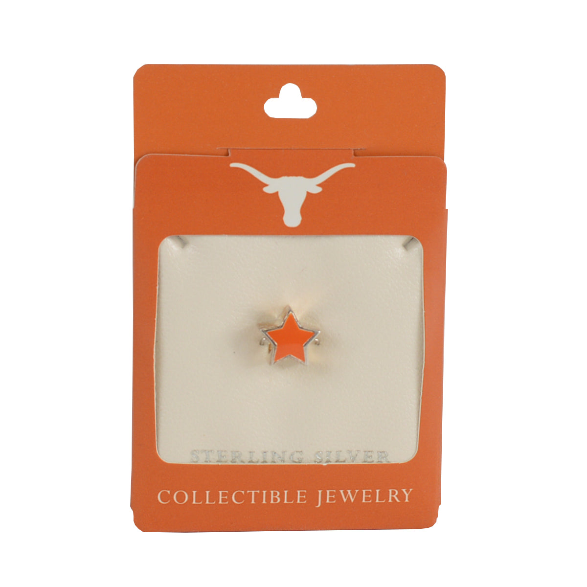 Texas Longhorn Sterling Silver Enamel Star Bead (S80348)