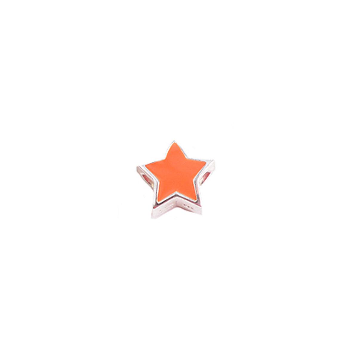 Texas Longhorn Sterling Silver Enamel Star Bead (S80348)