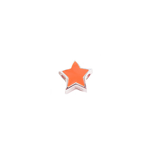 Texas Longhorn Sterling Silver Enamel Star Bead (S80348)