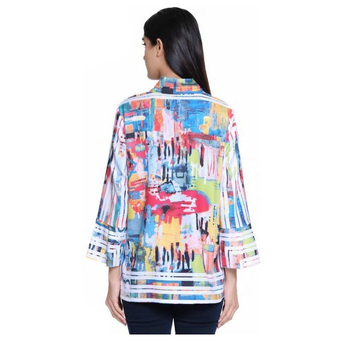 Ali Miles Abstract Bell Sleeve Tunic A15305BM