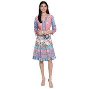 John Mark Embroidered Print Dress (PNK) (J15361DW)