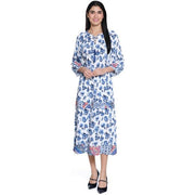 John Mark Embroidered Floral Tassel Tie Dress (J15363DM)