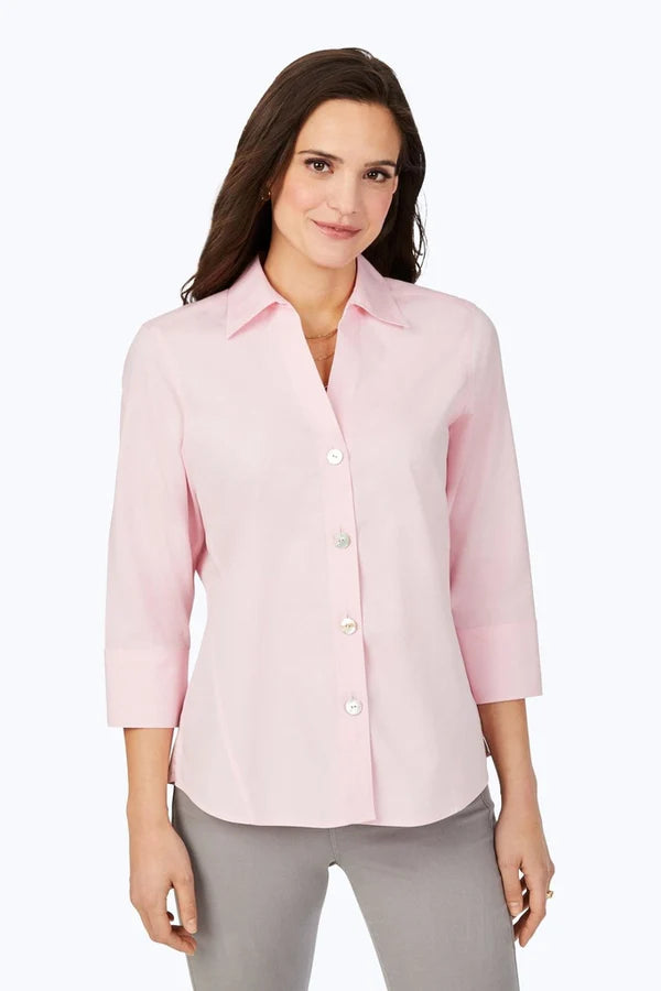 Foxcroft Paityn Essential Shirt (158998) (Chambray Pink)