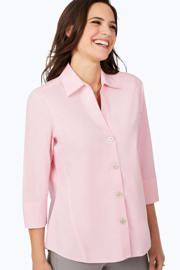 Foxcroft Paityn Essential Shirt (158998) (Chambray Pink)