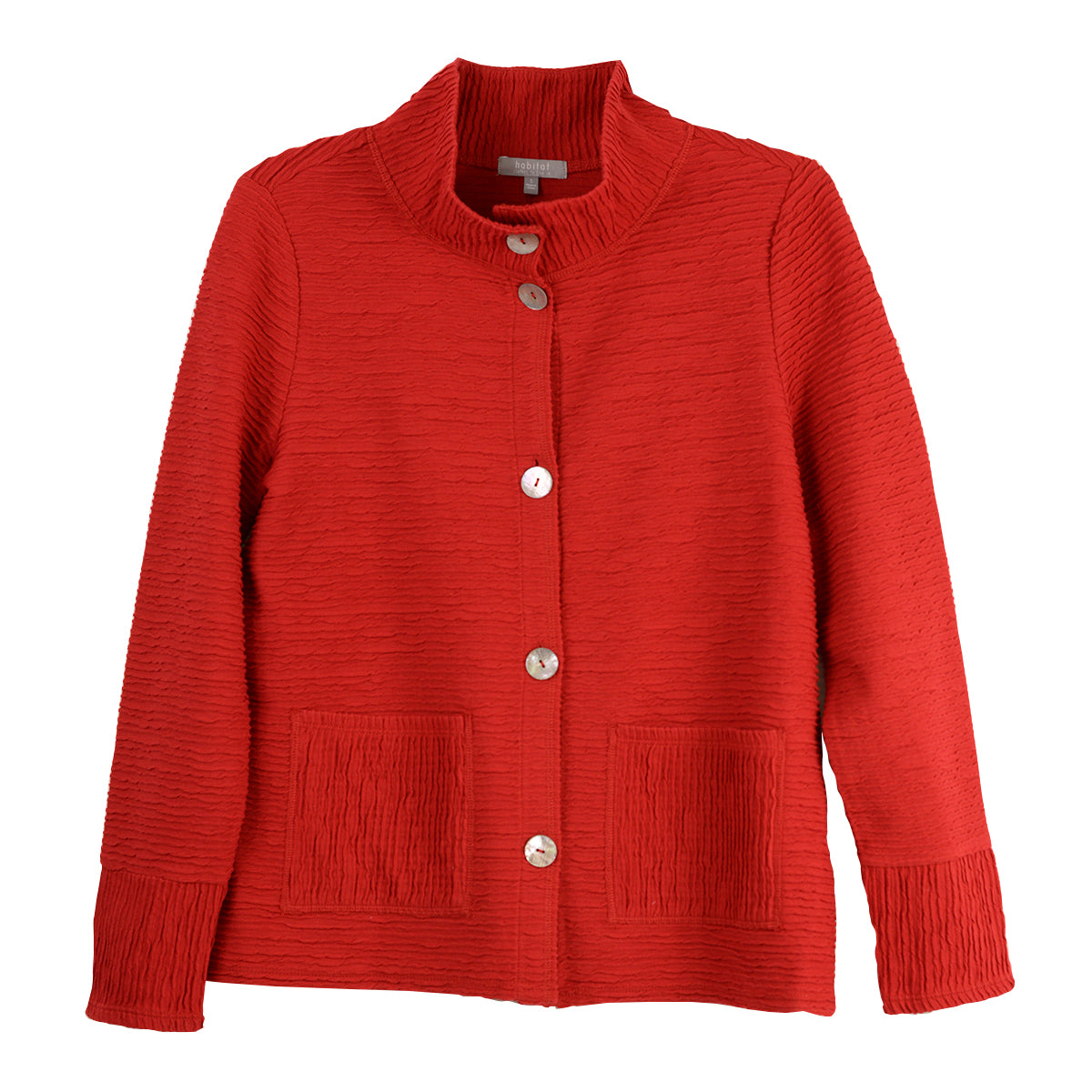Habitat Ripple Effect Fall Solid Ruby Cardigan (16015)
