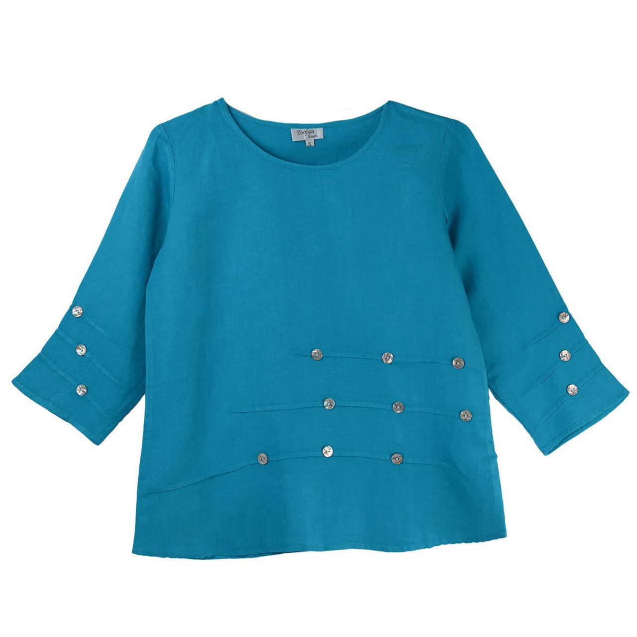Toofan Linen Pull-Over Button Detail Solid Tunic (3 Colors)