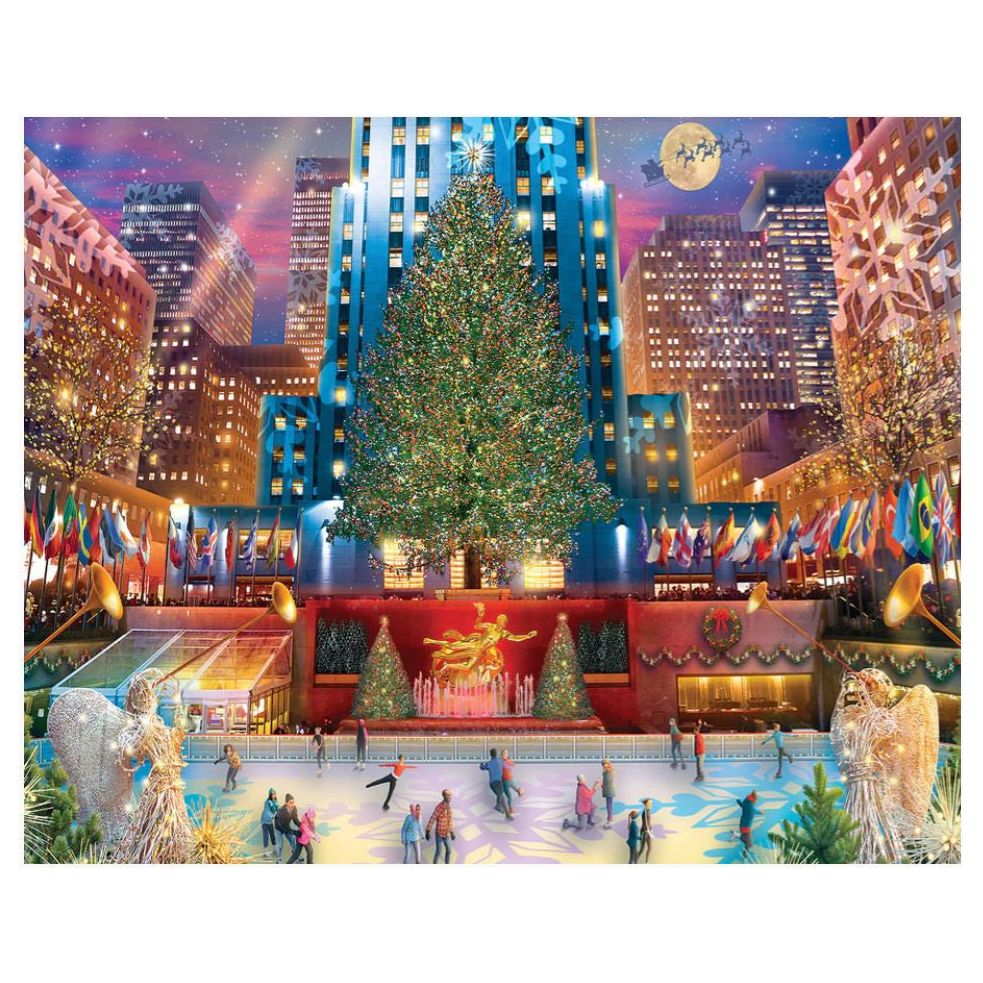 White Mountain Rockefeller Christmas Puzzle (1000 Piece)
