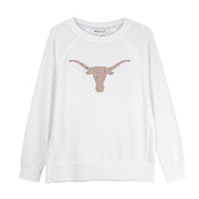 Texas Longhorn Flying Colors Ladies Rylee Raglan with Rhinestone Longhorn (GFW640TEX4)(White)
