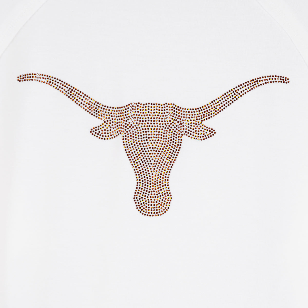 Texas Longhorn Flying Colors Ladies Rylee Raglan with Rhinestone Longhorn (GFW640TEX4)(White)
