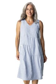 Habitat Linen Solid Maya Sleeveless  Dress (Cornflower)(41582)
