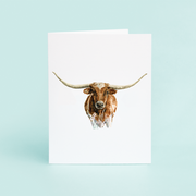 Longhorn Front Notecard (Single)(V10504)