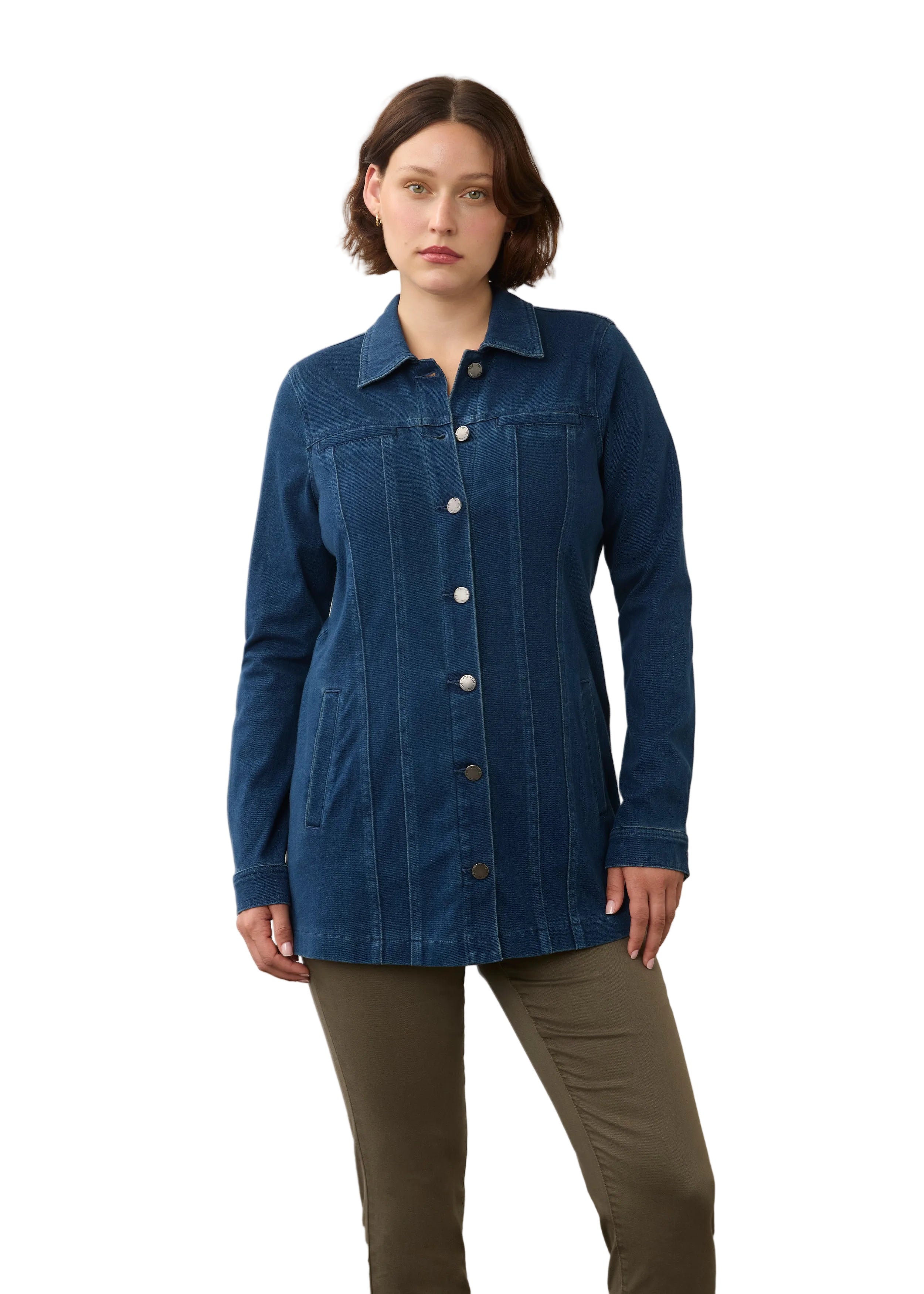 FDJ French Dressing Long Denim Jacket (1825131)(Dark Wash)