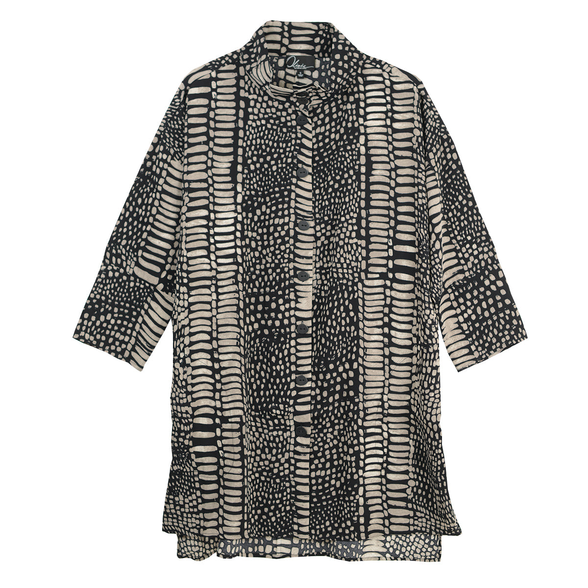 Olivia By Habitat Crepe Stones Artistic Tunic (193122)(Black)