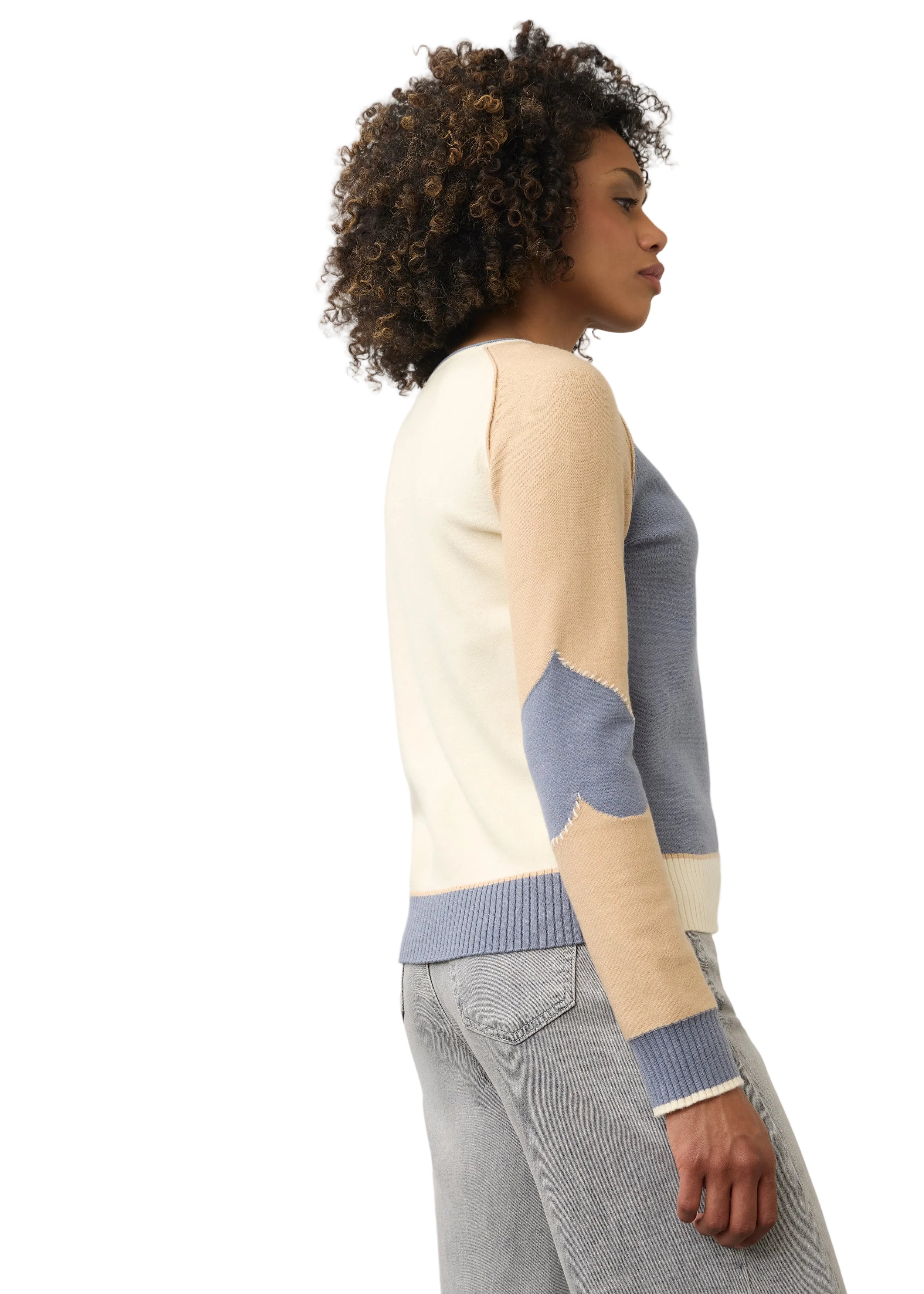 FDJ French Dressing Color Block Boatneck Long Sleeve Sweater (1938203)