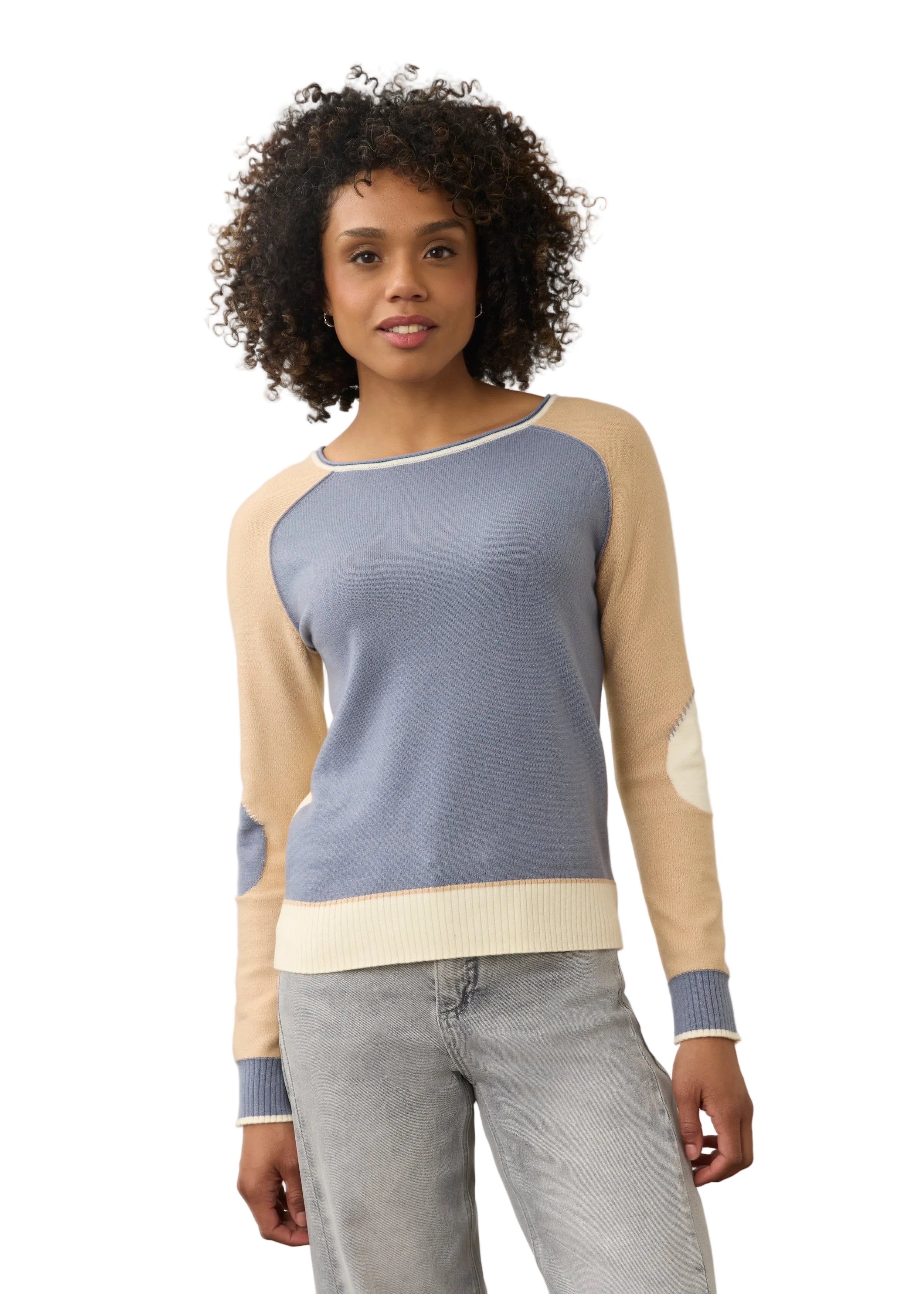 FDJ French Dressing Color Block Boatneck Long Sleeve Sweater (1938203)
