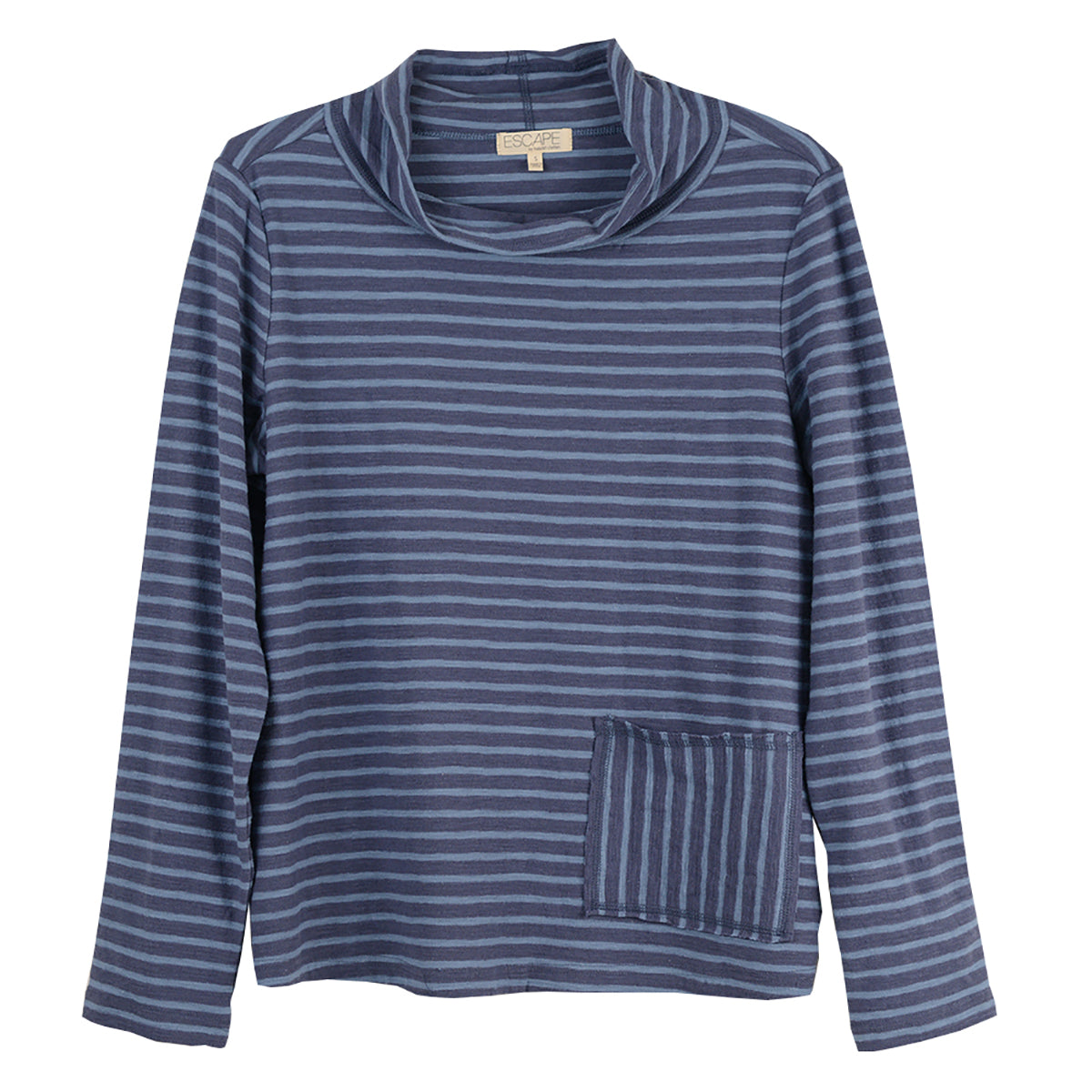 Escape Santa Barbara Stripe Chill Funnel Neck Top (2 Colors) (23541)