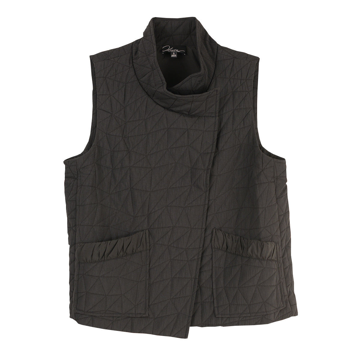 Olivia by Habitat Kaleidoscope Quilt Scenic View Vest (BLK)