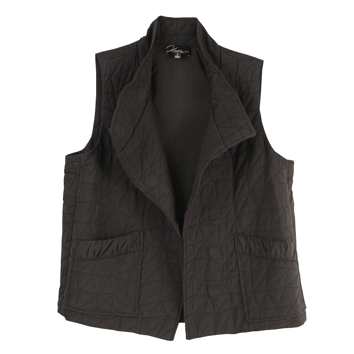 Olivia by Habitat Kaleidoscope Quilt Scenic View Vest (BLK)