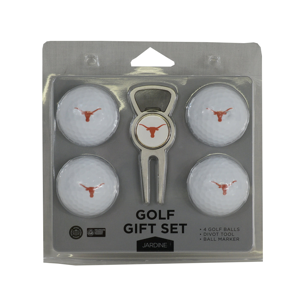 Texas Longhorn Golf Set With 4 Golf Balls and Divot Tool (4Ball25)