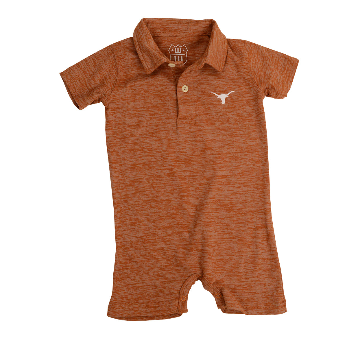 Texas Longhorn Wes & Willy Infant Slub Short Sleeve  Romper (802TEX6)(Burnt Orange)