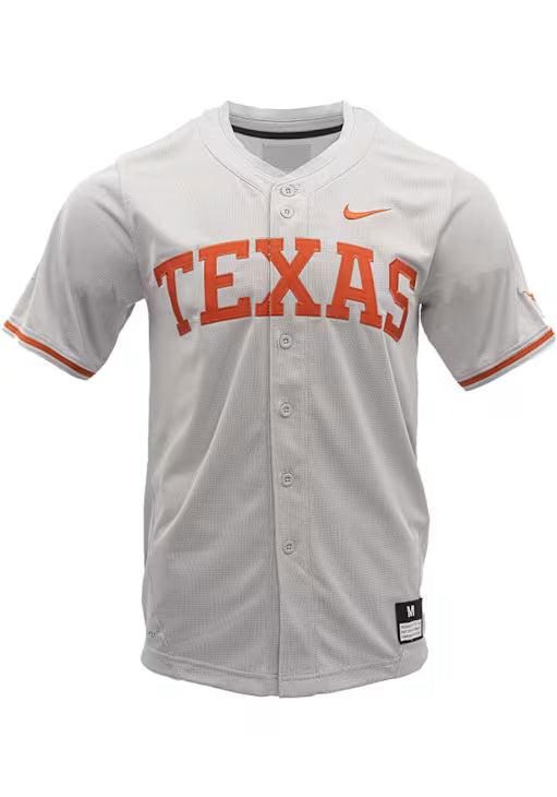 Texas Longhorn Nike Replica Baseball Jersey (UNBB-0IOG-Txe-OYS) (Wolf Grey )