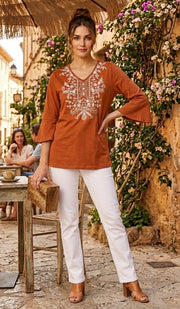 Parsley & Sage Carol 3/4 Sleeve Top (2 Colors) (19W256C)