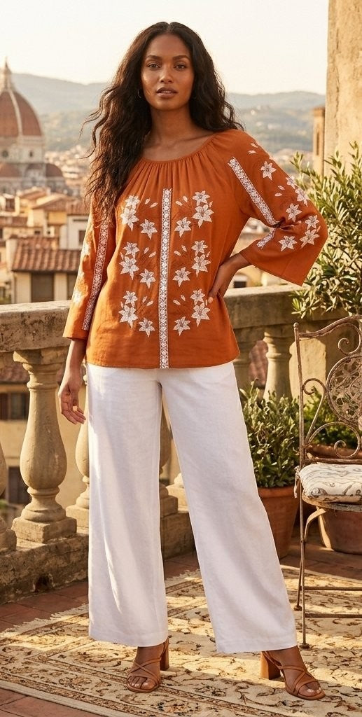 Parsley & Sage Sarah Embroidered Shirt (2 Colors) (19W259C)