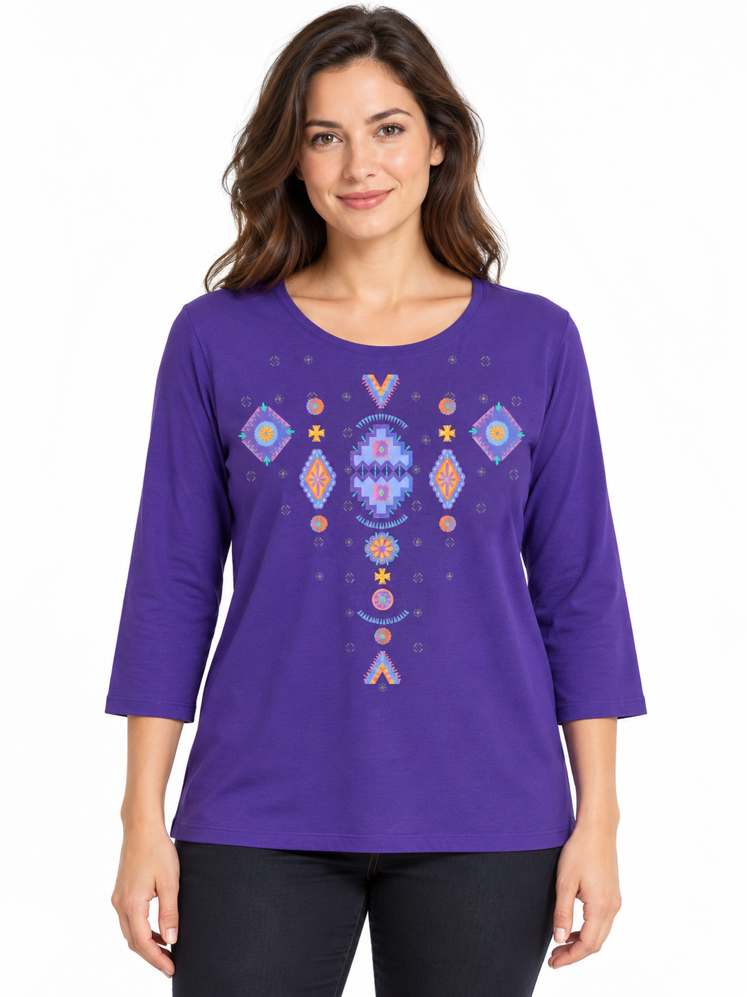 Sabaku Concho 3/4 Sleeve Tee (449GRP3/4s) (Grape)